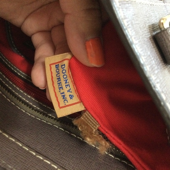 Dooney and Bourke gray Leather Zipper top Closure Shoulder Handbag - Picture 6 of 15